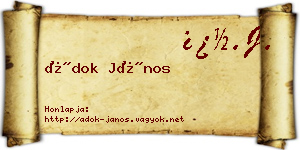 Ádok János névjegykártya