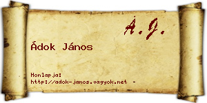 Ádok János névjegykártya
